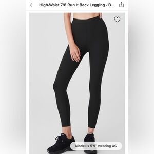 ALO black run it back leggings (also selling matching bra)
